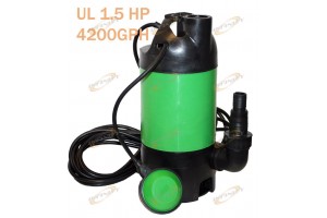 UL 1.5 HP 1100W Submersible Pool Pond Auto Drain Sub Water Pump 4200GPH Dirty/CL